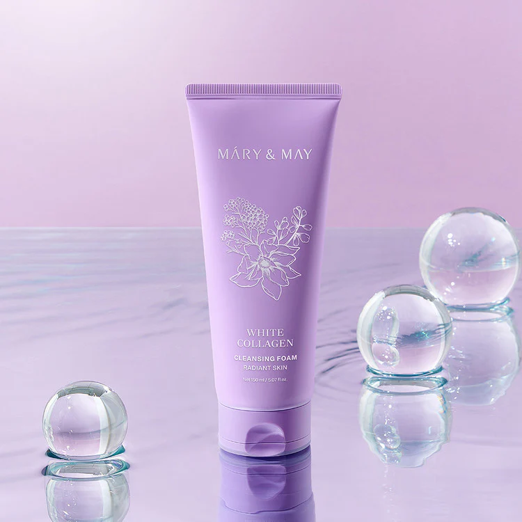 MARY & MAY -  White Collagen Cleansing Foam 150ml (Renew)